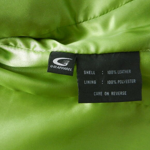 Leather jacket, by Rivet, lime green, size S - Picture 3 of 11